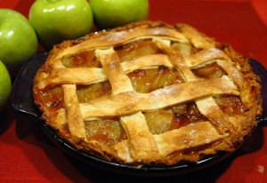 Baking a pie with using a Spanish recipe